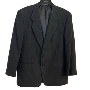 Andre Vachon Men's 100% Wool Pinstripe Blazer Sports‎ Coat Suit Jacket 41R Gray